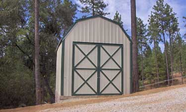 Steel gambrel barn